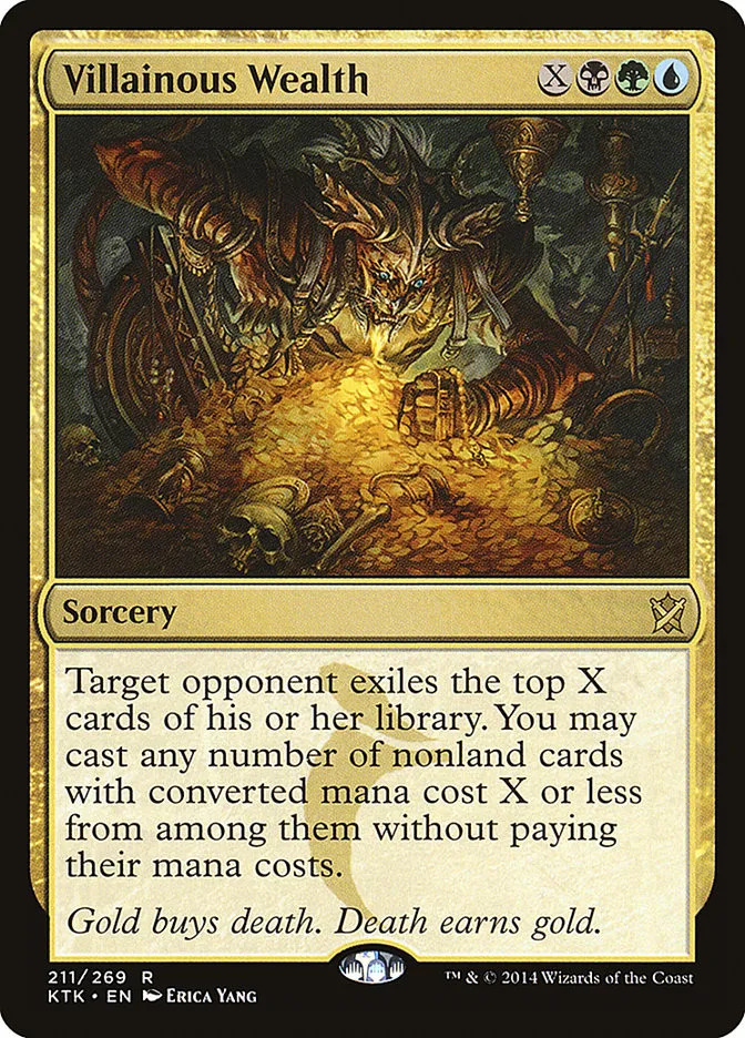 2014 Khans of Tarkir Villainous Wealth #211 rare card image