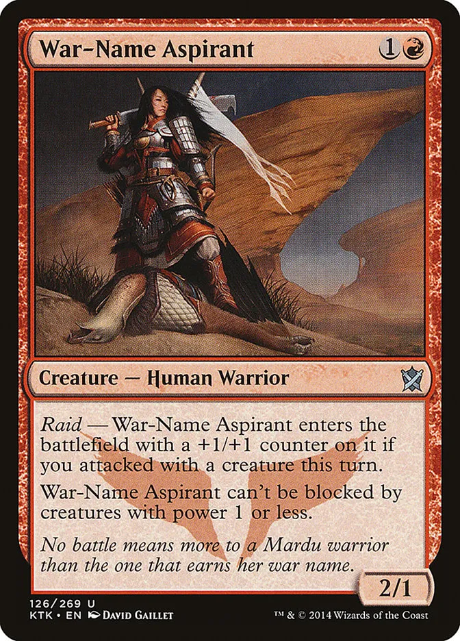 2014 Khans of Tarkir War-Name Aspirant #126 uncommon card image