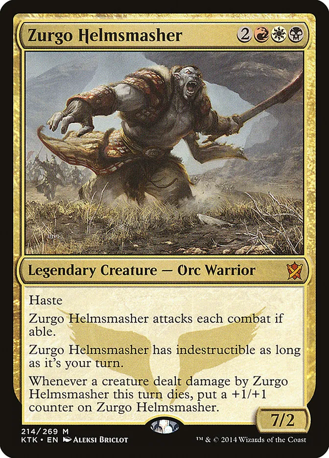 2014 Khans of Tarkir Zurgo Helmsmasher #214 mythic card image
