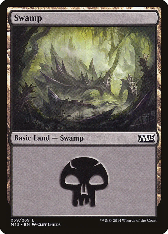2014 Magic 2015 Swamp common #259 common card image