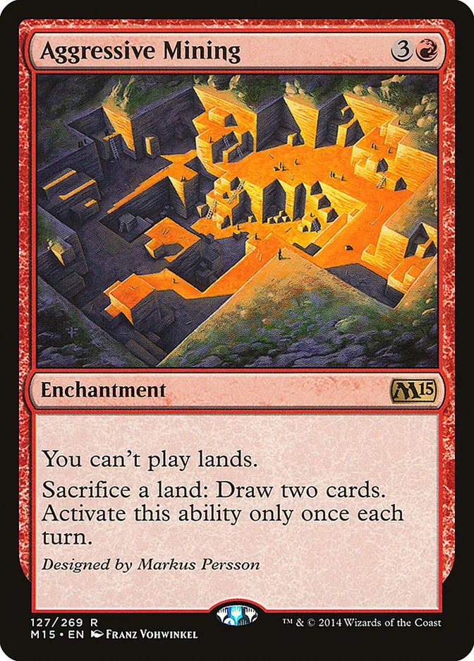 2014 Magic 2015 Aggressive Mining rare #127 rare card image