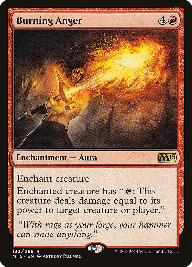 2014 Magic 2015 Burning Anger rare #133 rare card image