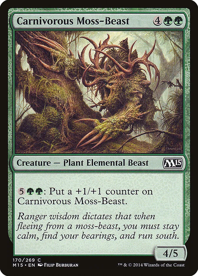 2014 Magic 2015 Carnivorous Moss-Beast common #170 common card image