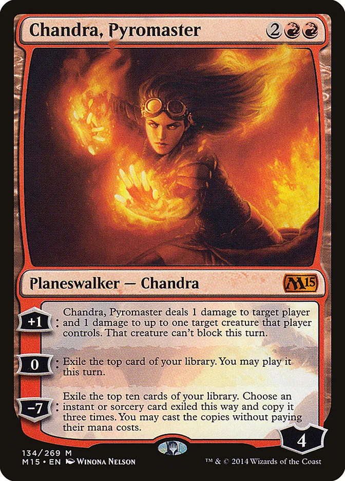 2014 Magic 2015 Chandra, Pyromaster mythic #134 mythic card image