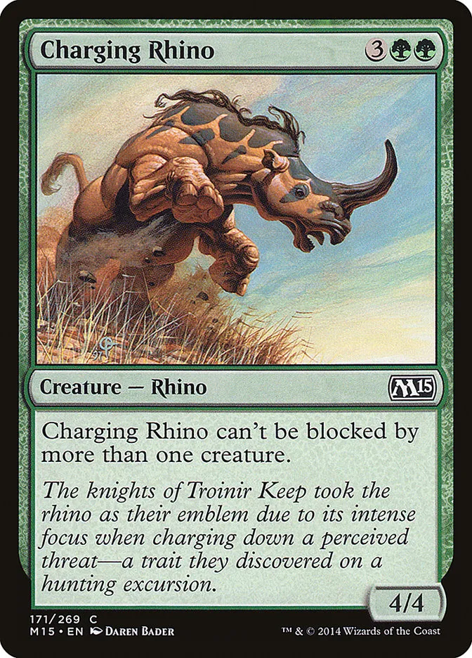2014 Magic 2015 Charging Rhino common #171 common card image