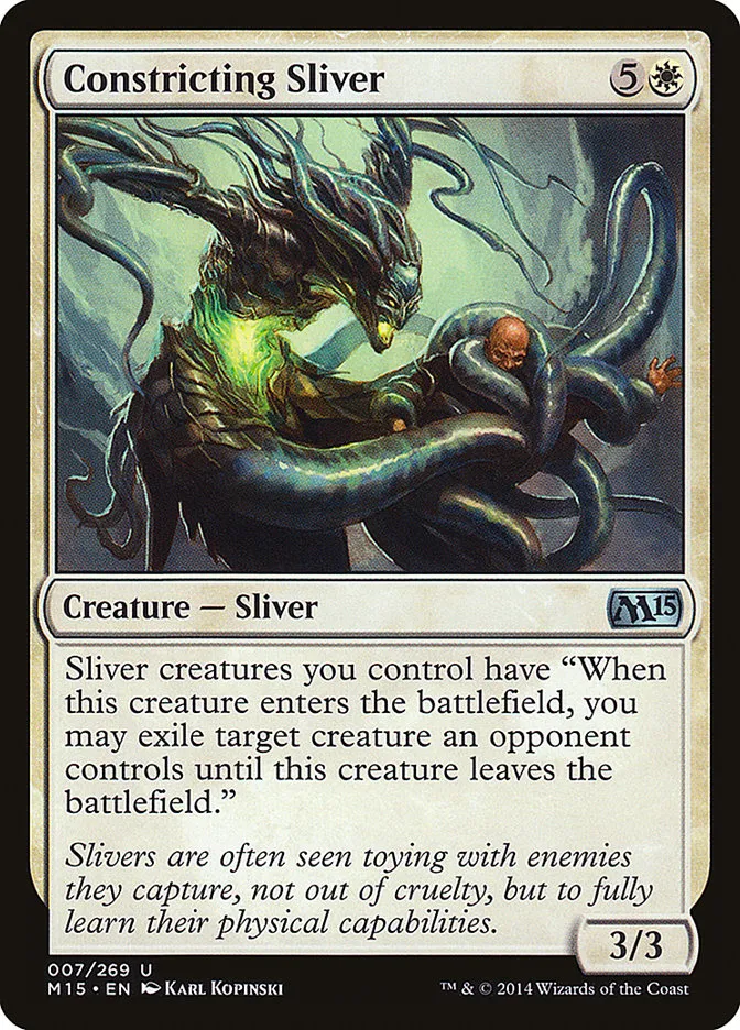 2014 Magic 2015 Constricting Sliver uncommon #7 uncommon card image