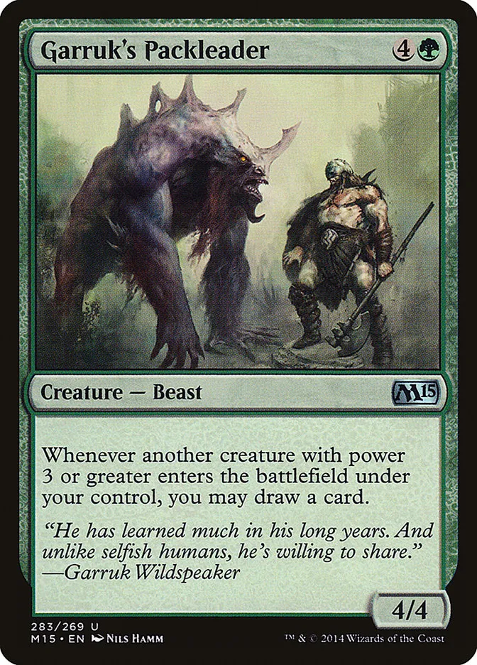 2014 Magic 2015 Garruk's Packleader uncommon #283 uncommon card image