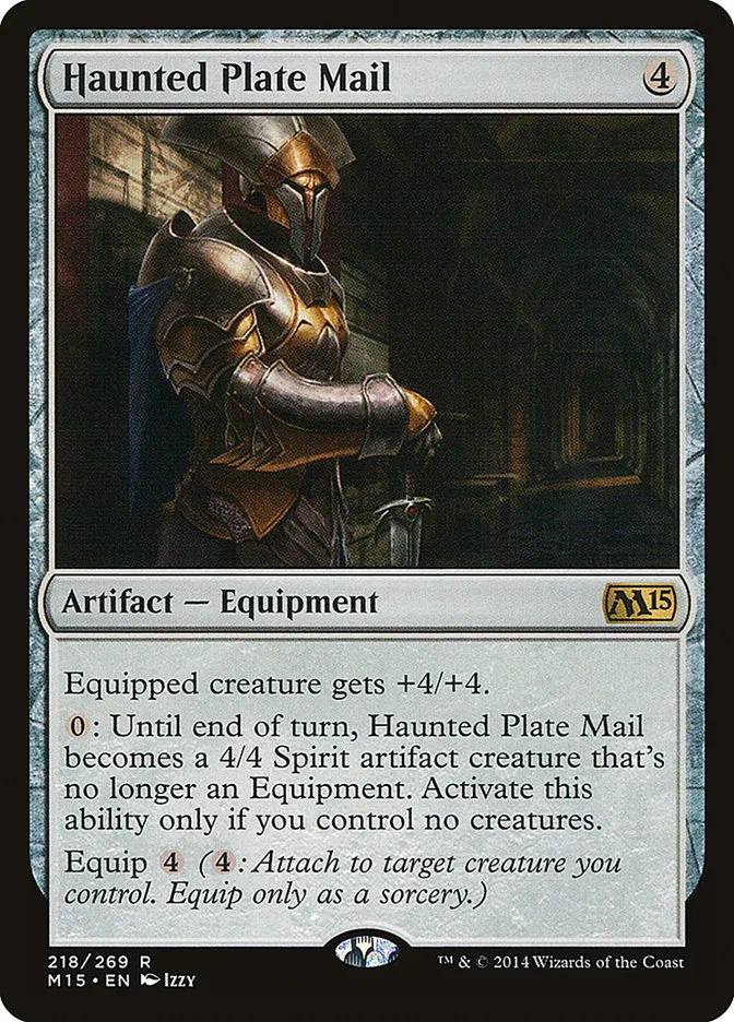 2014 Magic 2015 Haunted Plate Mail #218 rare card image