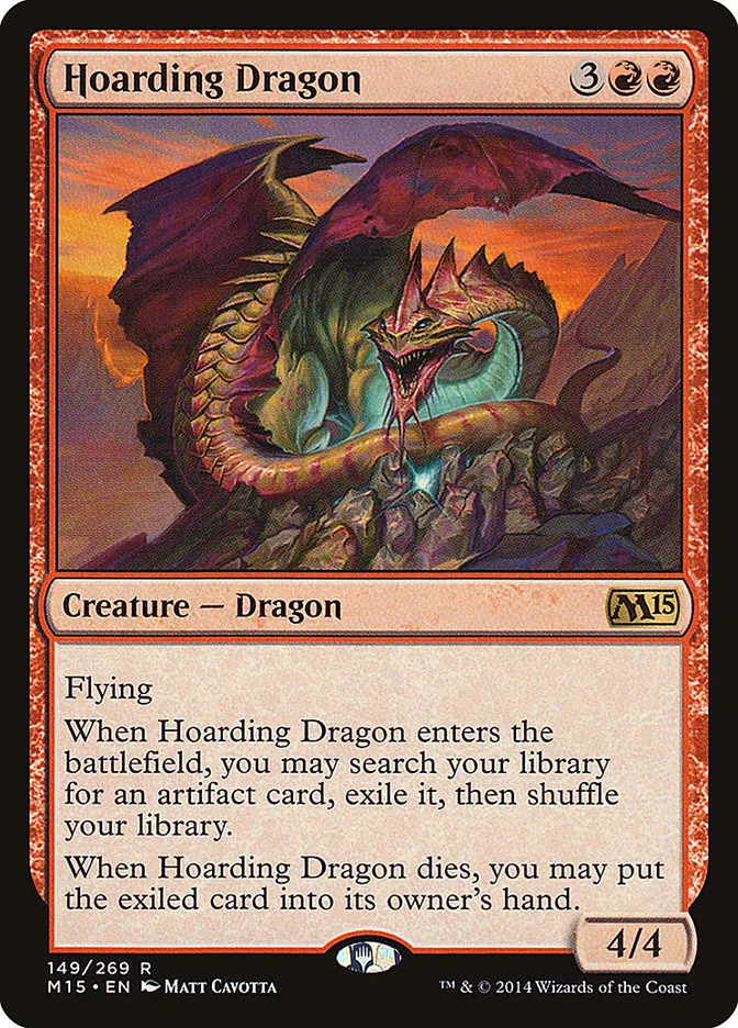 2014 Magic 2015 Hoarding Dragon rare #149 rare card image