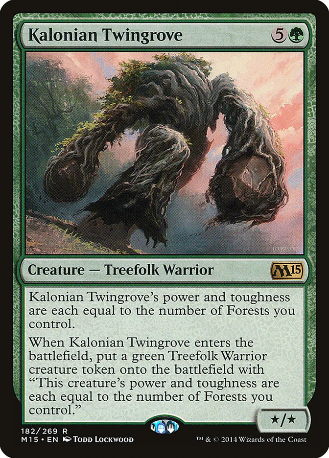 2014 Magic 2015 Kalonian Twingrove #182 rare card image
