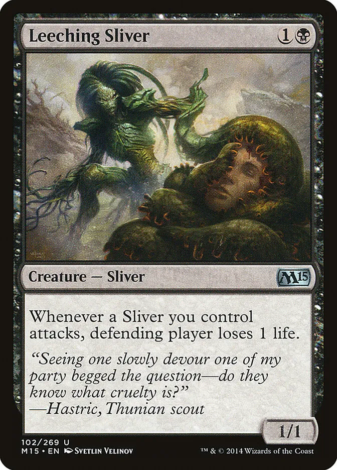 2014 Magic 2015 Leeching Sliver uncommon #102 uncommon card image