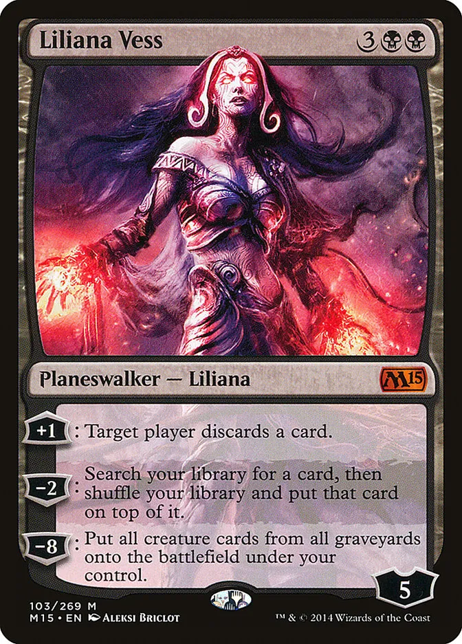 2014 Magic 2015 Liliana Vess mythic #103 mythic card image