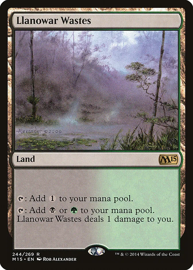 2014 Magic 2015 Llanowar Wastes rare #244 rare card image