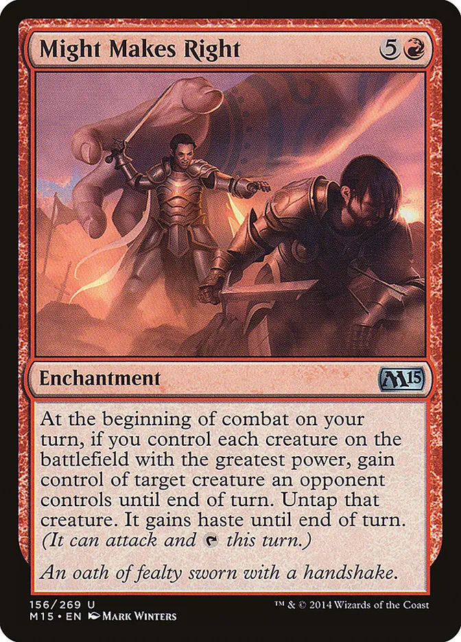 2014 Magic 2015 Might Makes Right #156 uncommon card image