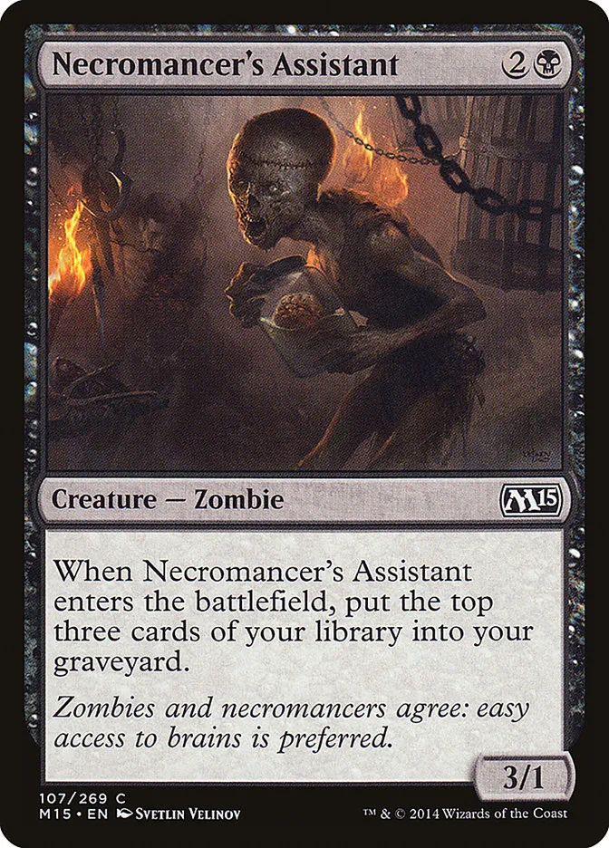 2014 Magic 2015 Necromancer's Assistant common #107 common card image