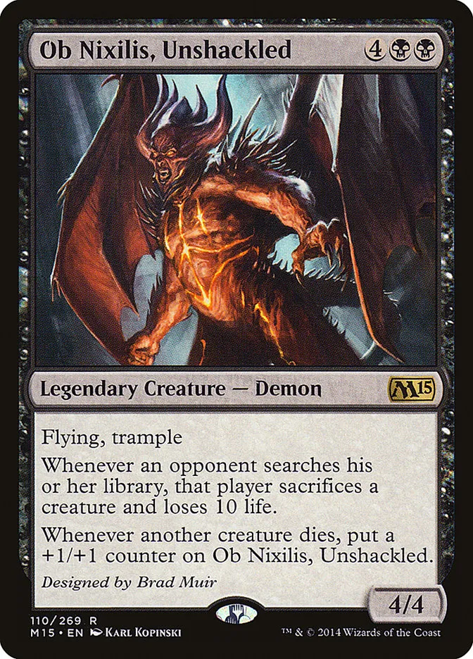 2014 Magic 2015 Ob Nixilis, Unshackled #110 rare card image