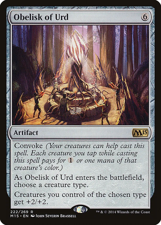 2014 Magic 2015 Obelisk of Urd #222 rare card image