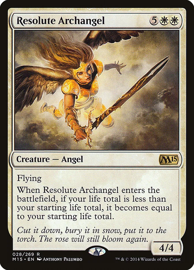 2014 Magic 2015 Resolute Archangel rare #28 rare card image