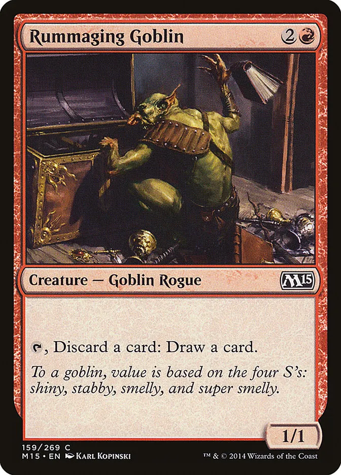 2014 Magic 2015 Rummaging Goblin common #159 common card image