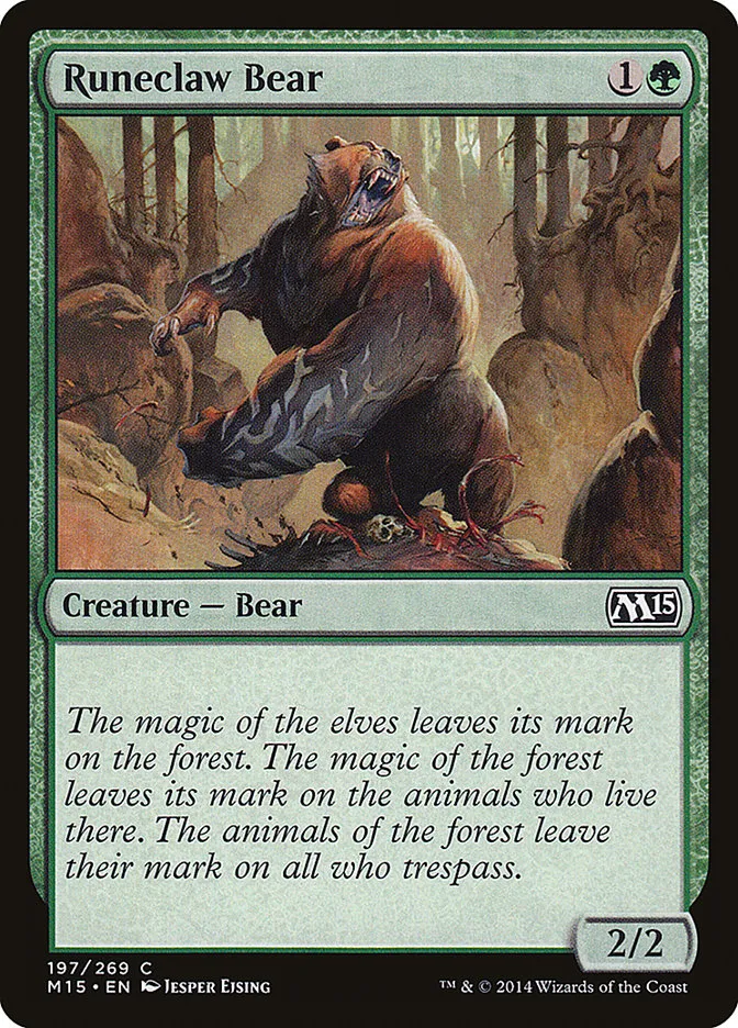 2014 Magic 2015 Runeclaw Bear common #197 common card image