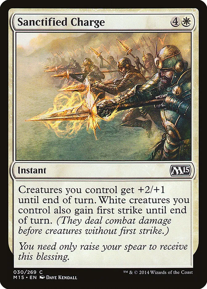2014 Magic 2015 Sanctified Charge common #30 common card image