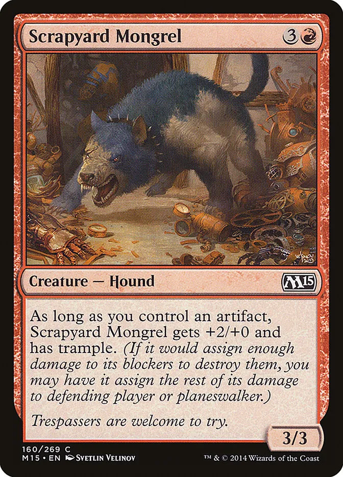 2014 Magic 2015 Scrapyard Mongrel common #160 common card image