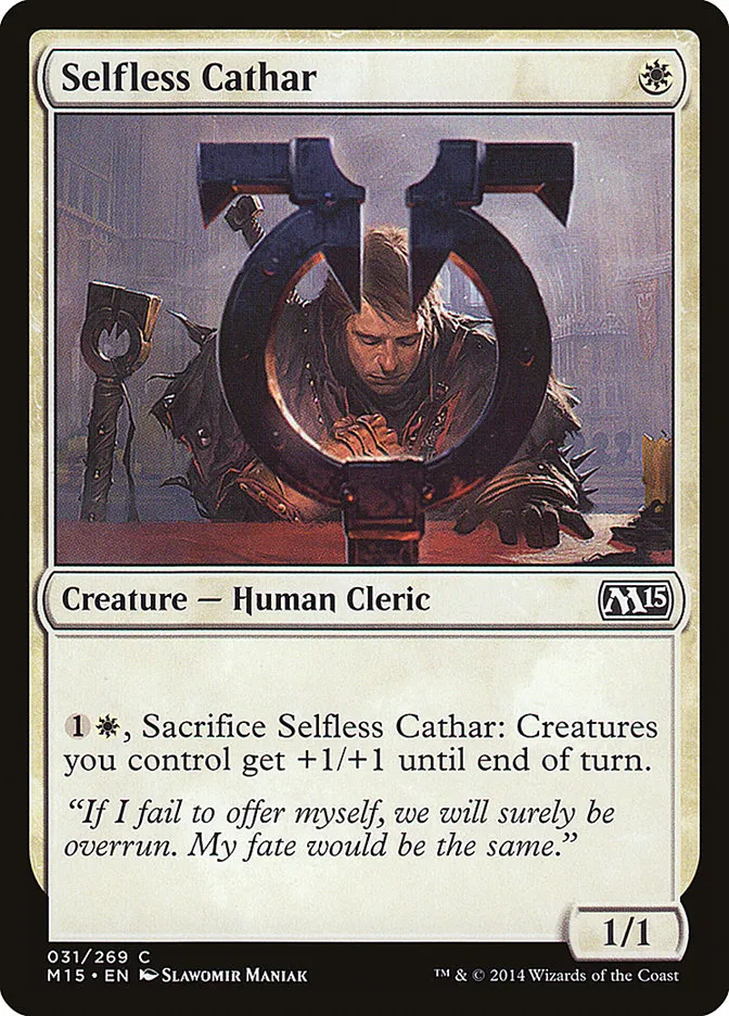 2014 Magic 2015 Selfless Cathar common #31 common card image