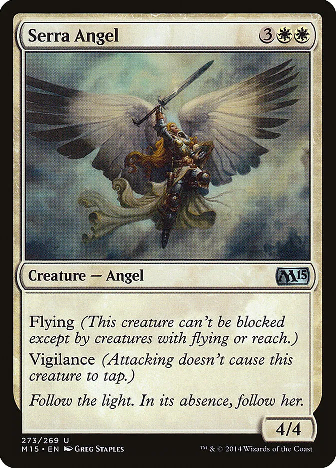 2014 Magic 2015 Serra Angel #273 uncommon card image
