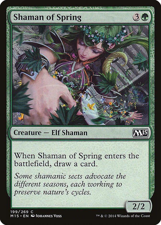 2014 Magic 2015 Shaman of Spring common #199 common card image