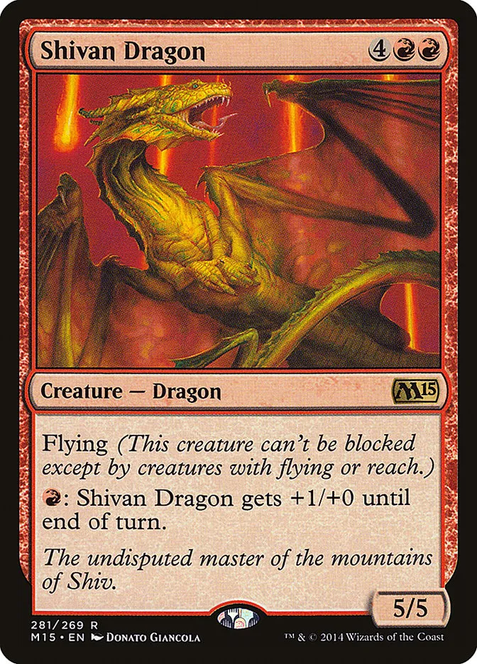 2014 Magic 2015 Shivan Dragon rare #281 rare card image