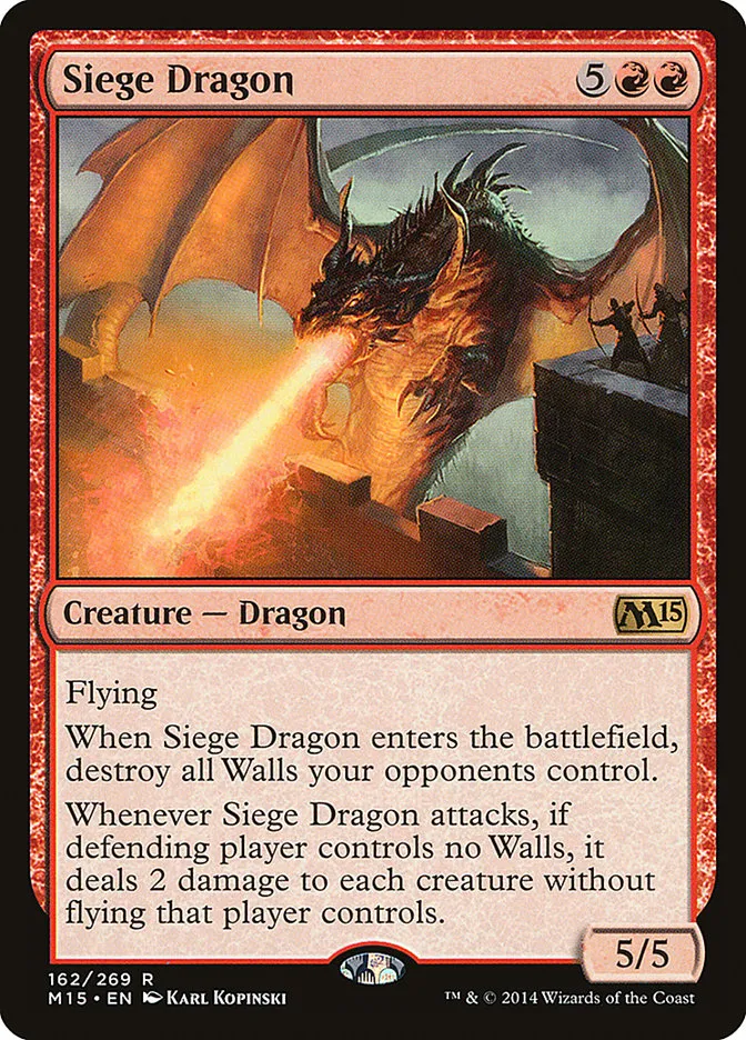 2014 Magic 2015 Siege Dragon rare #162 rare card image