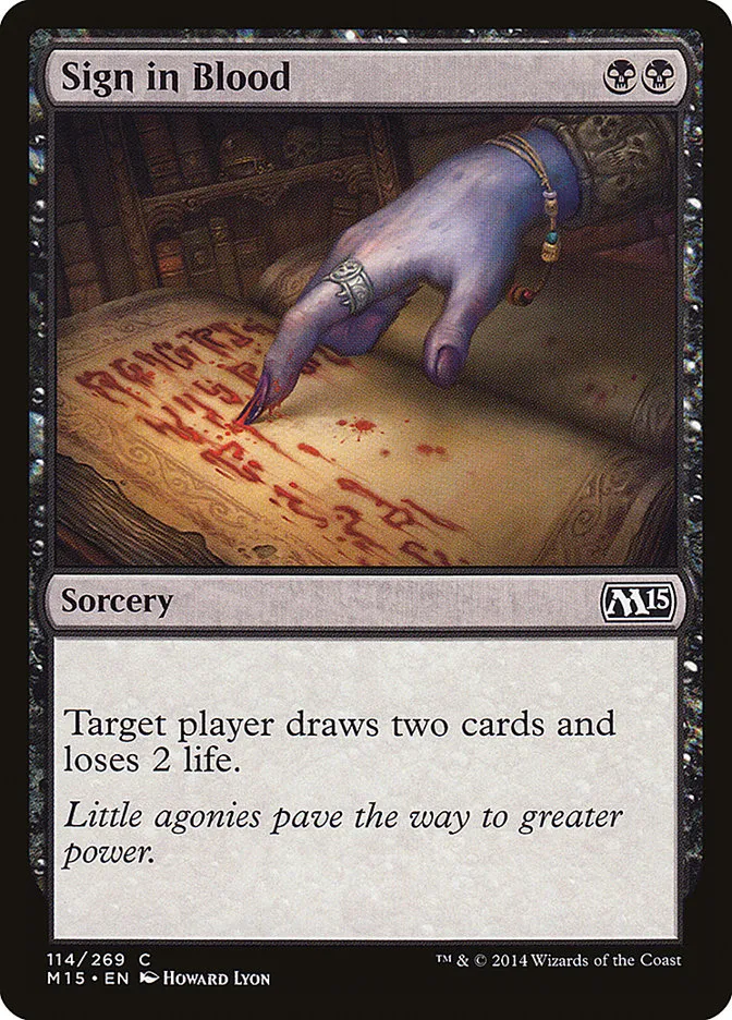 2014 Magic 2015 Sign in Blood common #114 common card image