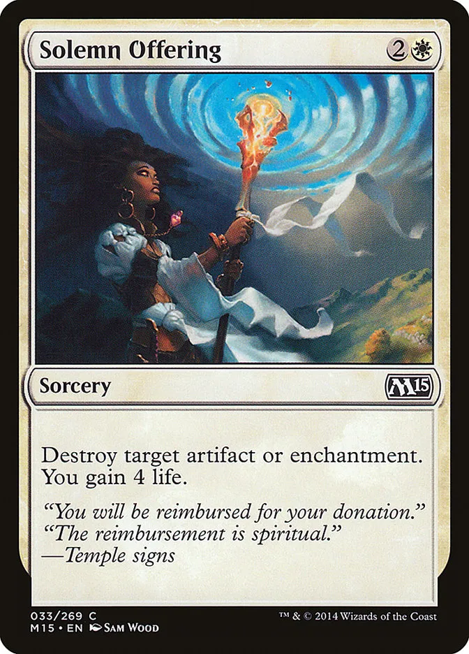 2014 Magic 2015 Solemn Offering common #33 common card image