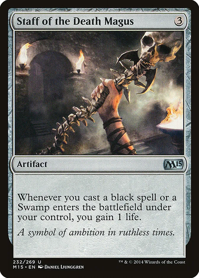 2014 Magic 2015 Staff of the Death Magus #232 uncommon card image