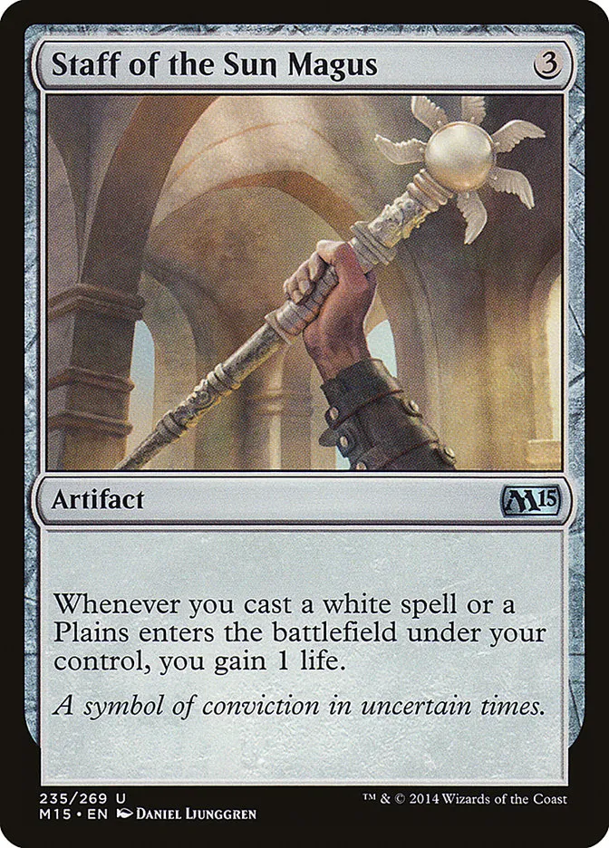2014 Magic 2015 Staff of the Sun Magus #235 uncommon card image