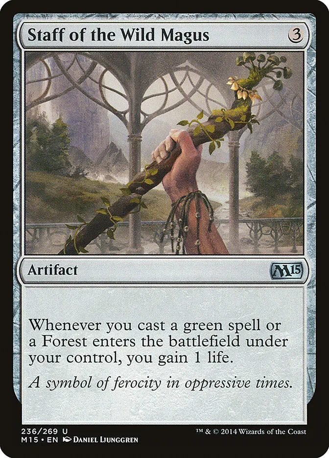 2014 Magic 2015 Staff of the Wild Magus #236 uncommon card image