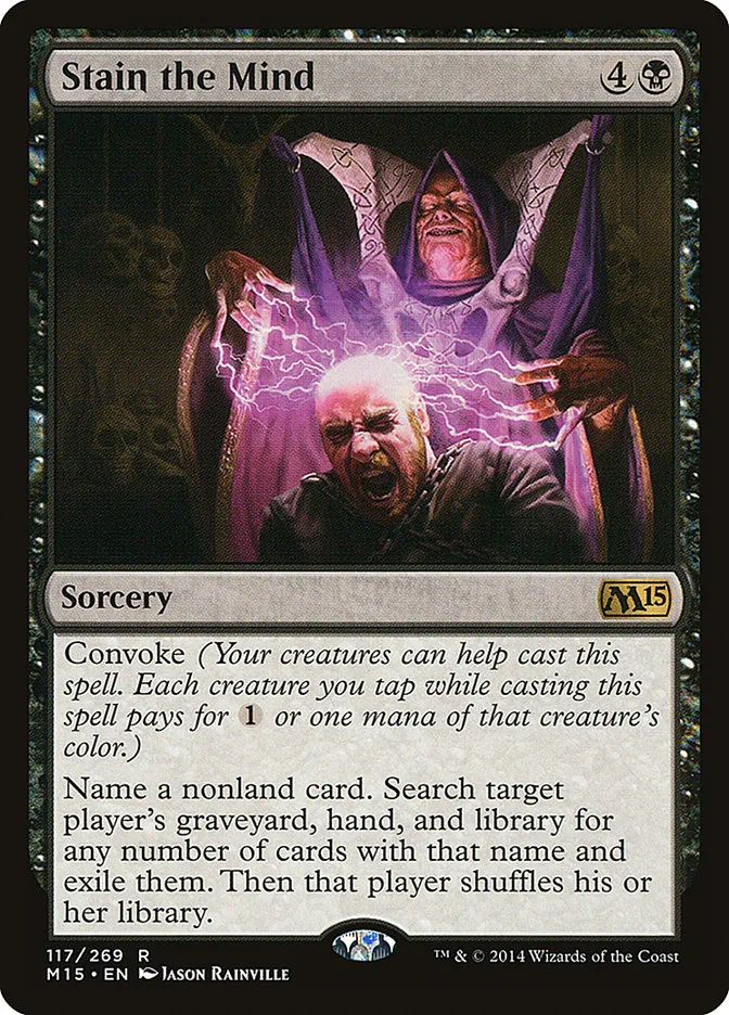 2014 Magic 2015 Stain the Mind rare #117 rare card image