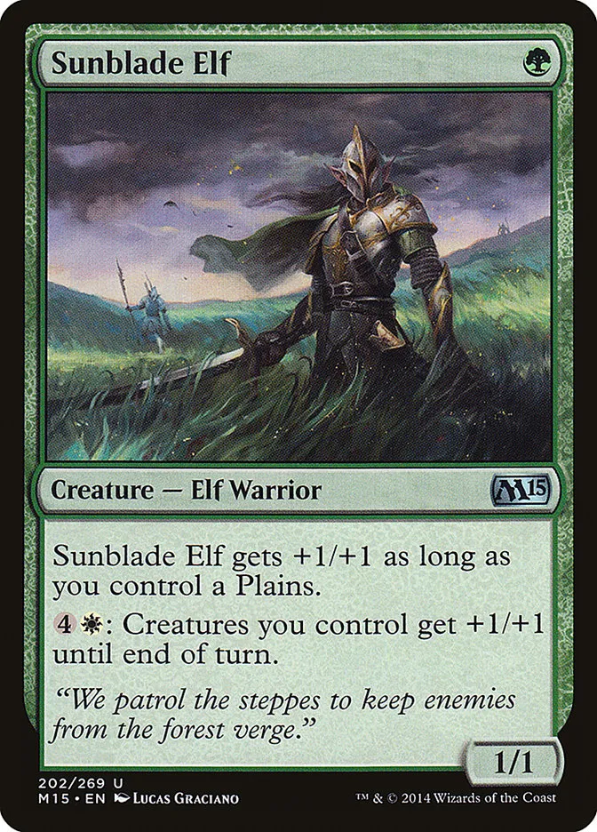 2014 Magic 2015 Sunblade Elf uncommon #202 uncommon card image