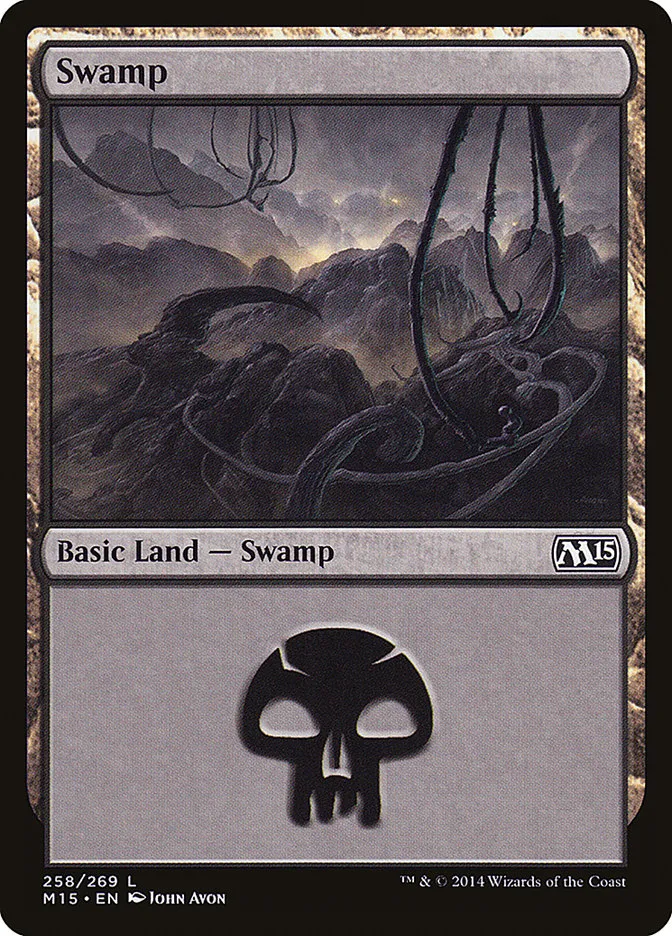 2014 Magic 2015 Swamp common #258 common card image