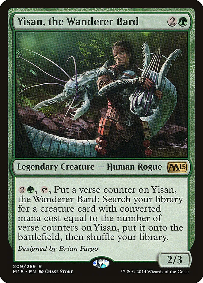 2014 Magic 2015 Yisan, the Wanderer Bard #209 rare card image