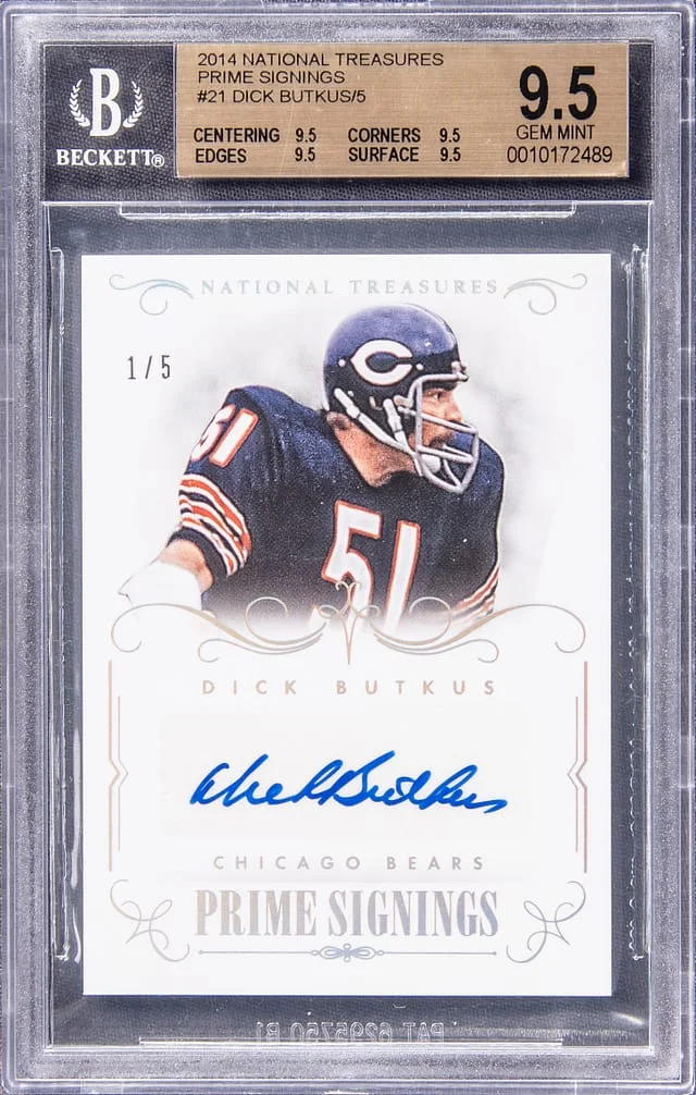 2014 National Treasures Dick Butkus Prime Signings #PS-DB card image