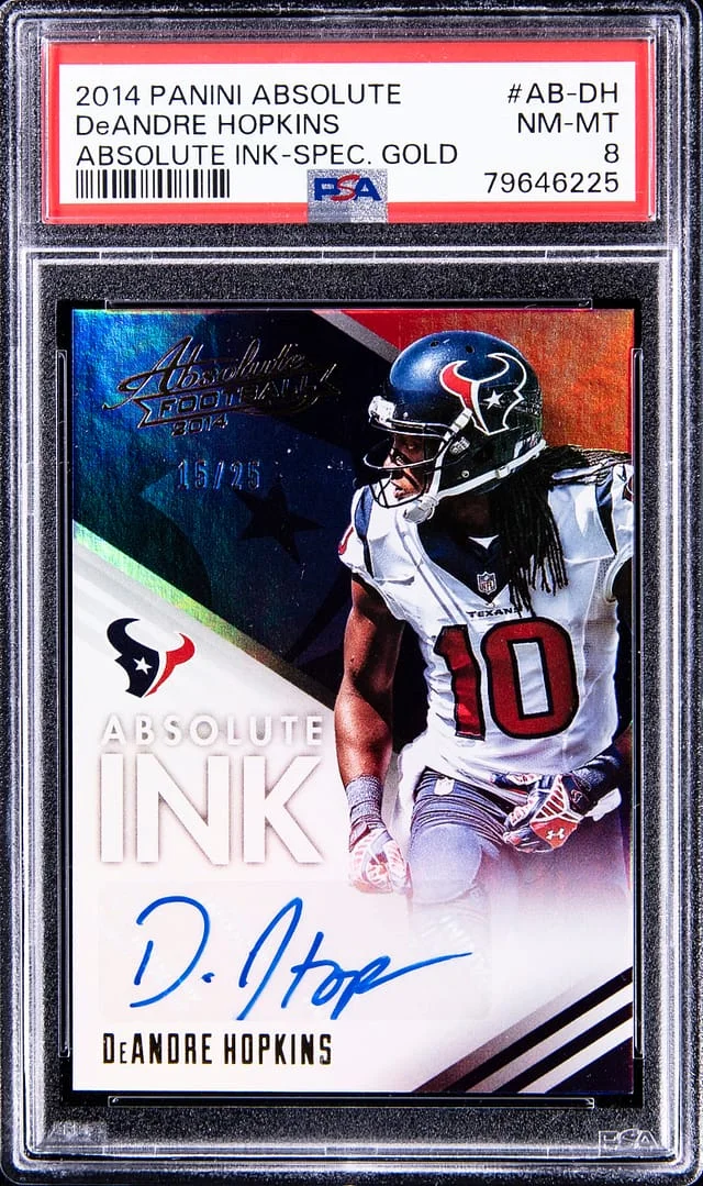 2014 Panini Absolute DeAndre Hopkins Ink Spectrum Gold #AB-DH card image