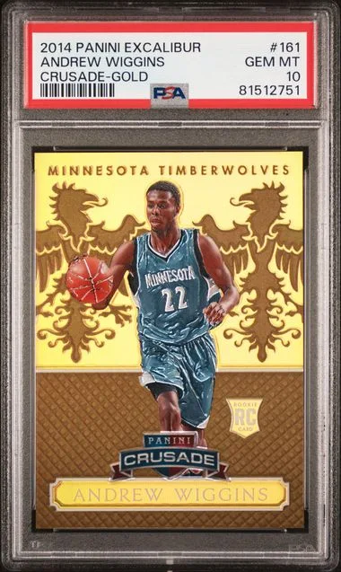2014 Panini Andrew Wiggins Excalibur Crusade Gold #161 card image