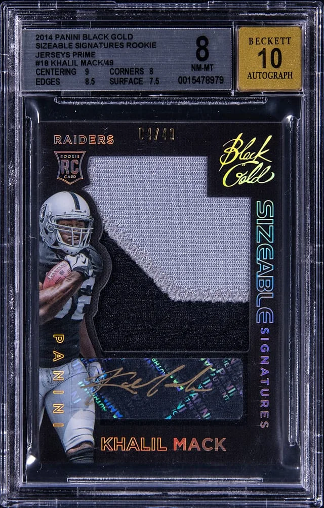 2014 Panini Black Gold Khalil Mack Sizeable Signatures Jerseys Prime #18 card image
