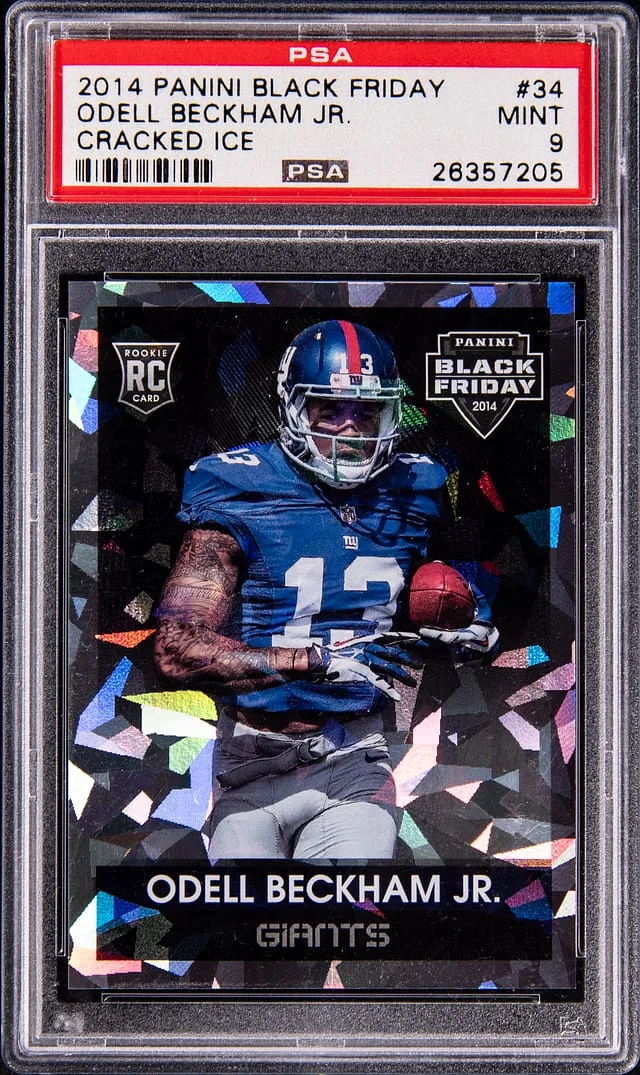 2014 Panini Black Odell Beckham Jr. Friday Cracked Ice #34 card image