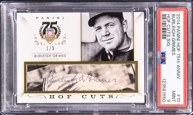 2014 Panini Burleigh Grimes Hall of Fame 75th Anniversary Hall of Fame Cuts Signature #10 card image