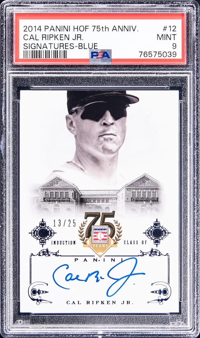 2014 Panini Cal Ripken Jr. Hall Of Fame 75th Anniversary Signatures Blue #12 card image