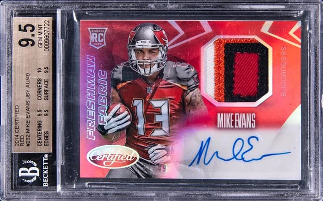 2014 Panini Certified Mike Evans Freshman Fabric Red #232 card image