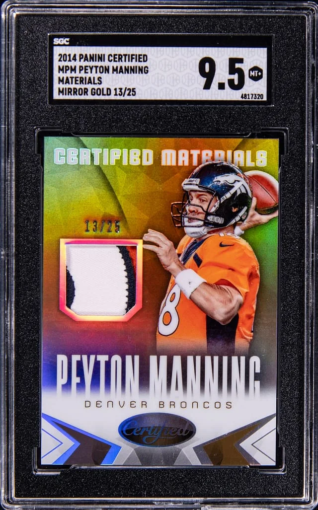 2014 Panini Certified Peyton Manning Materials Mirror Gold #MPM card image