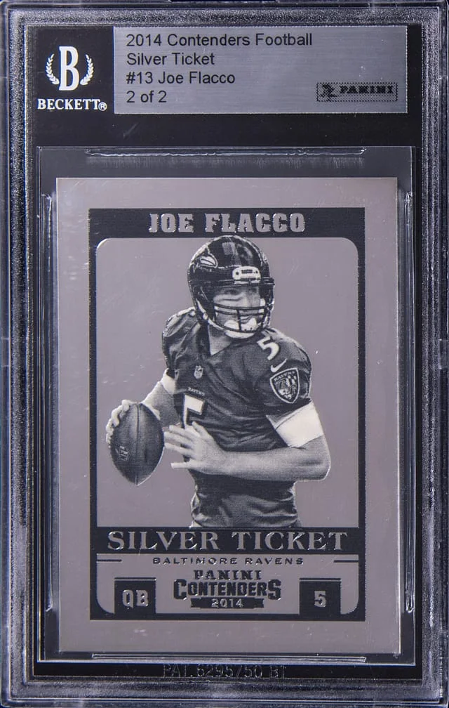 2014 Panini Contenders Football Joe Flacco Silver Ticket #13 card image